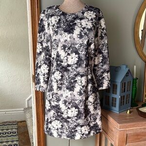 ZARA Floral Black and White Dress